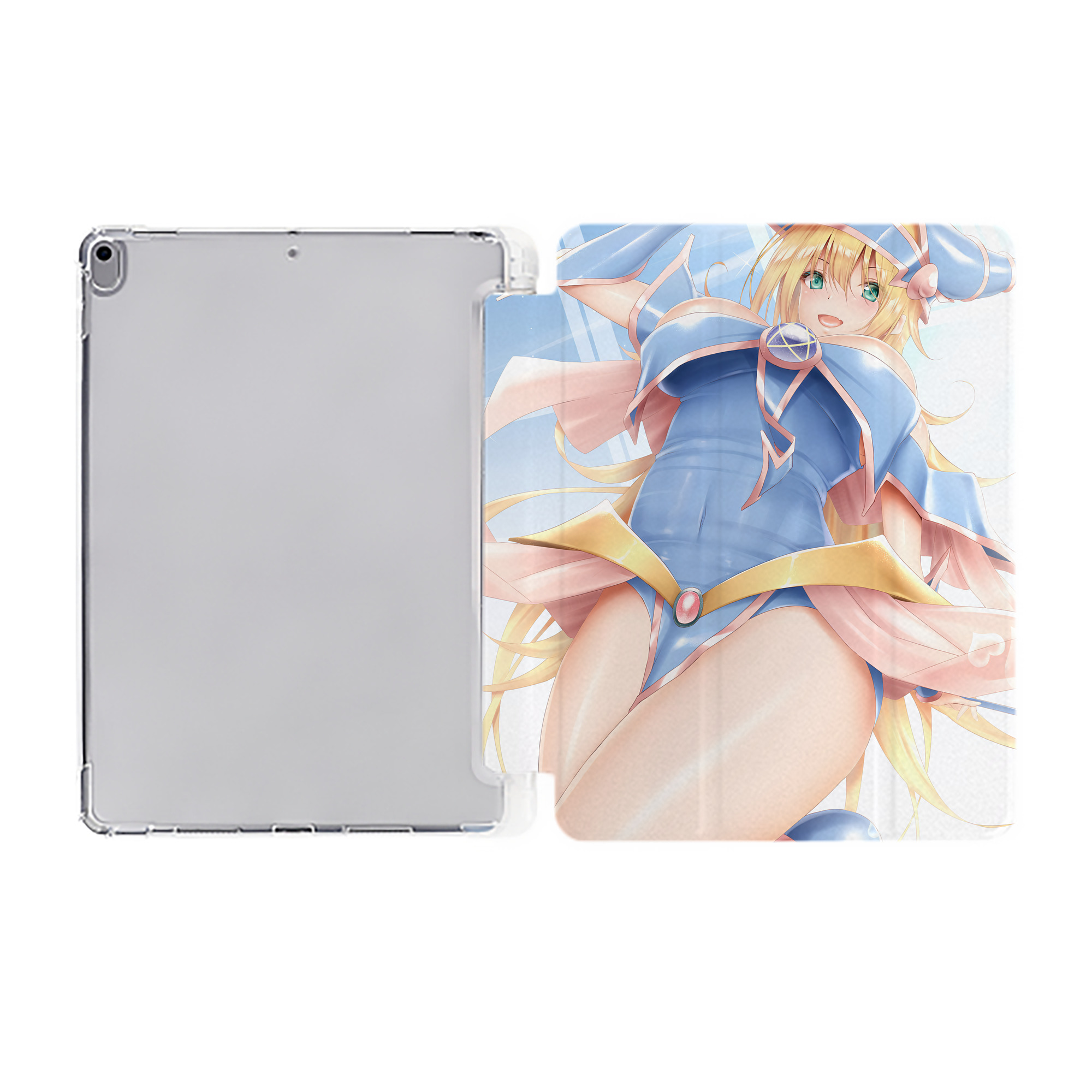 （画像用） 遊☆戯☆王 Yu-Gi-Oh! IPad ケース ペン収納付き 三つ折りスタンド PUレザー×シリコン 対応機種9.5/10.5/10.9インチ